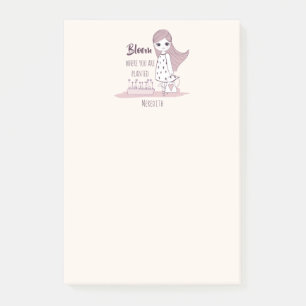 Notas Post-it® Cita motivacional "Bloom Where You Are Planted"