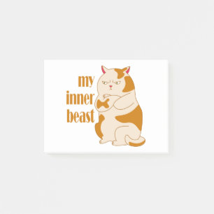 Notas Post-it® Cita motivacional de gato gordo perezoso de mi bes