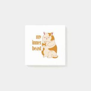 Notas Post-it® Cita motivacional de gato gordo perezoso de mi bes