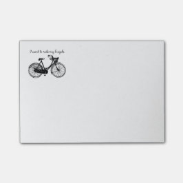 Notas Post-it® Cita motivacional "Quiero andar en bicicleta"