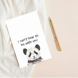 Notas Post-it® Cita Romántica Moderna Con Panda Blanco Y Negro
