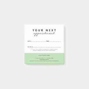 Notas Post-it® Cita Simple Elegante Verde Blanco Salón