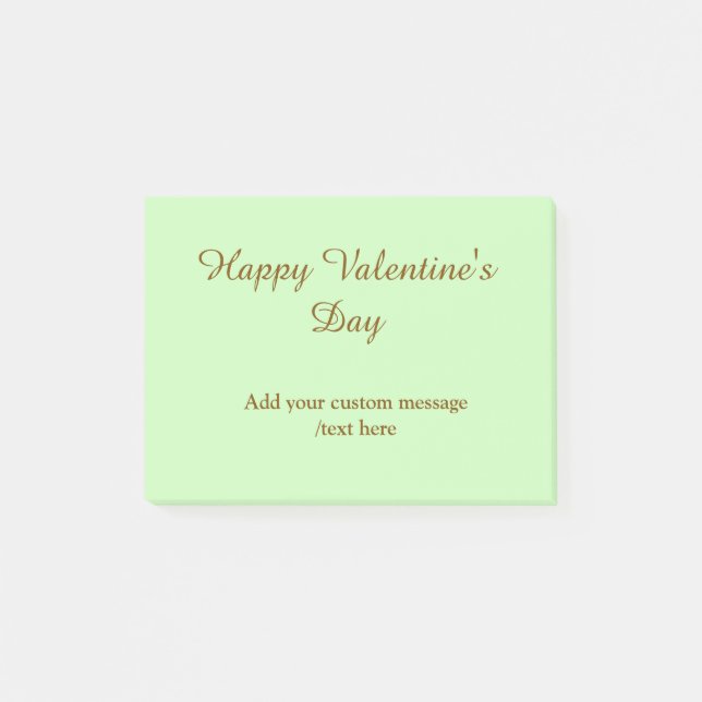 Notas Post-it® Citrus green brown happy Valentine's day simple  (Anverso)