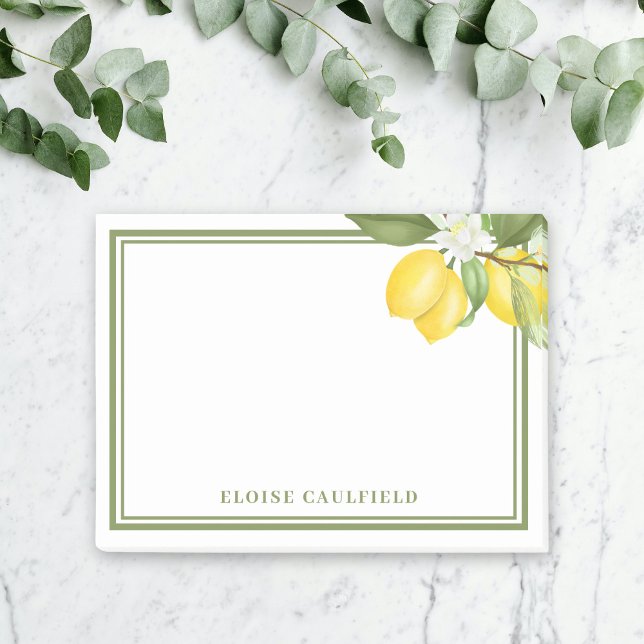 Notas Post-it® Citrus Lemon Greenery Bridesmaid Nombre Favor (Subido por el creador)