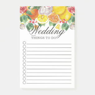 Notas Post-it® Citrus Watercolor Boda Botánico