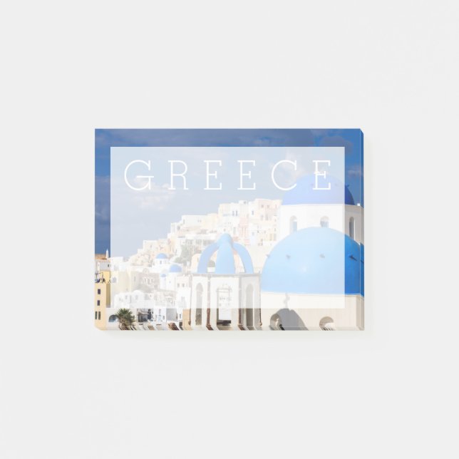 Notas Post-it® Cityscape de Santorini, Grecia (Anverso)