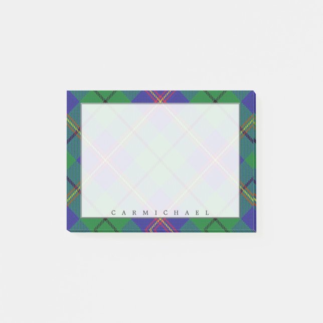 Notas Post-it® Clan de Regal Scottish Carmichael Tartan (Anverso)