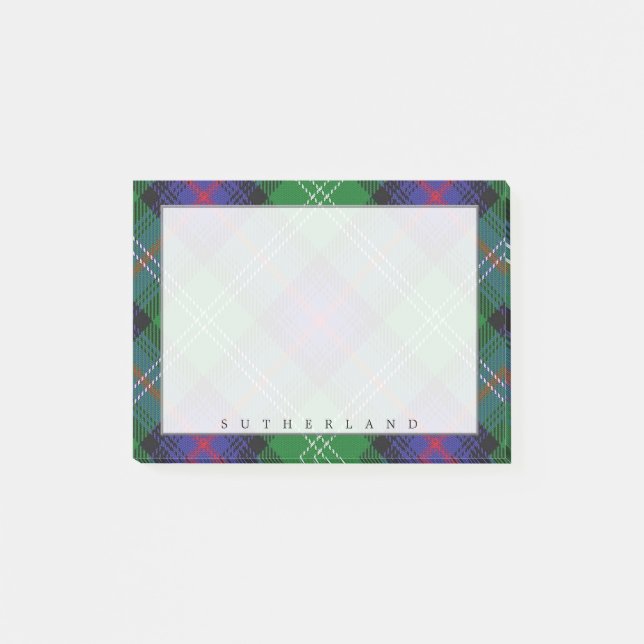 Notas Post-it® Clan escocés Regal Sutherland Tartan (Anverso)
