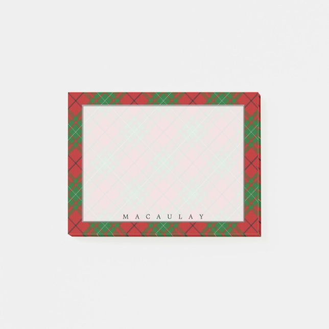 Notas Post-it® Clan Regal Scottish MacAulay Tartan (Anverso)