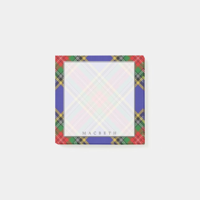 Notas Post-it® Clan Regal Scottish MacBeth Tartan (Anverso)