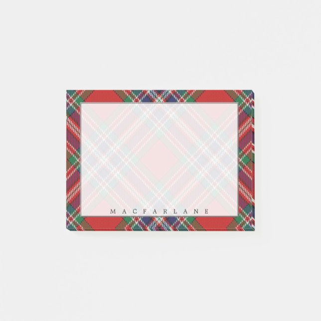 Notas Post-it® Clan Regal Scottish MacFarlane Tartán (Anverso)