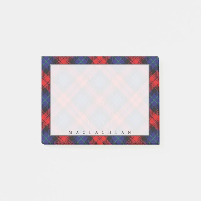 Notas Post-it® Clan Regal Scottish MacLachlan Tartán (Anverso)