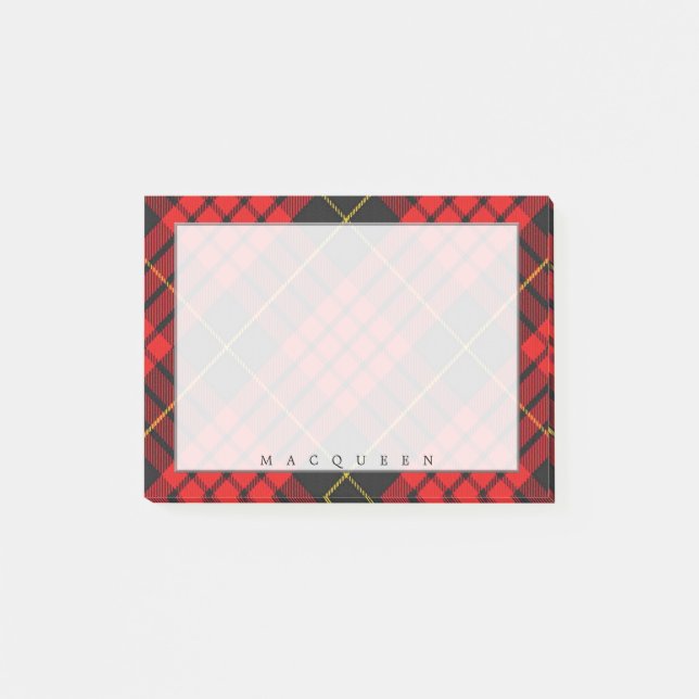 Notas Post-it® Clan Regal Scottish MacQueen Tartan (Anverso)