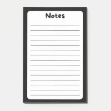 Notas Post-It® clásicas minimalistas en blanco y n