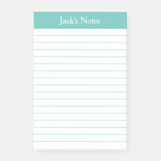 Notas Post-it® Clásico Aqua Lined Personalized Post-it Notes