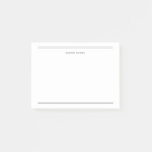 Notas Post-it® Clásico Blanco Negro Líneas Dobles Simple