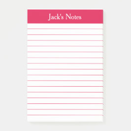 Notas Post-it® Clásico Cherry Red Lined Personalizado