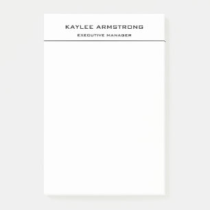 Notas Post-it® Clásico de estilo sencillo profesional blanco senc