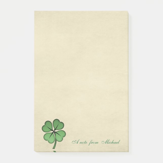 Notas Post-it® Clásico irlandés Lucky Shamrock personalizado (Anverso)