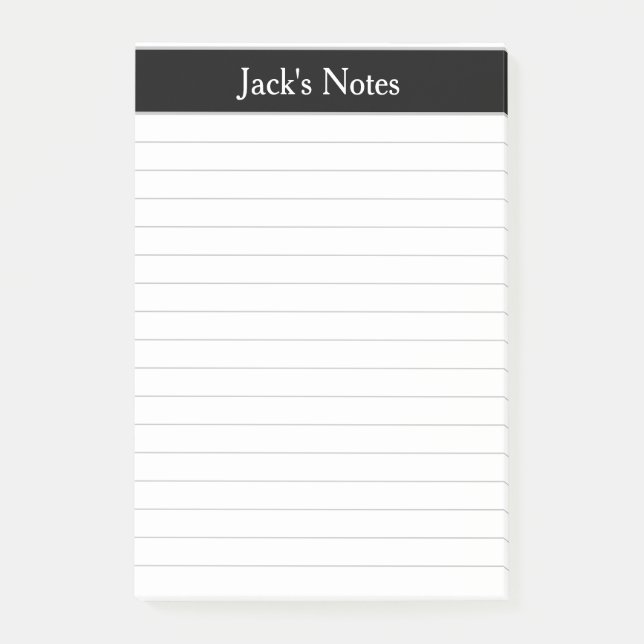 Notas Post-it® Clásico negro brillante personalizado (Anverso)
