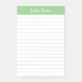 Notas Post-it® Clásico Sage Green Lined Personalizado