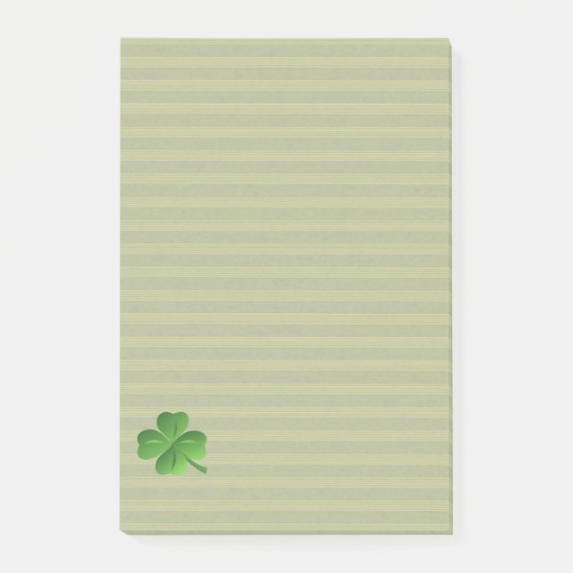 Notas Post-it® Clásico Trendy Irish Lucky Shamrock (Anverso)