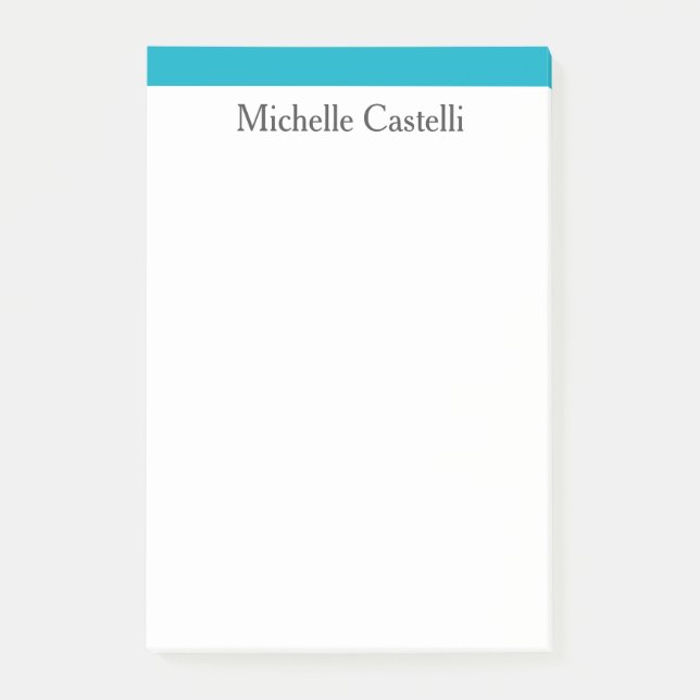 Notas Post-it® Clásico único de Azure Blue & White Professional (Anverso)