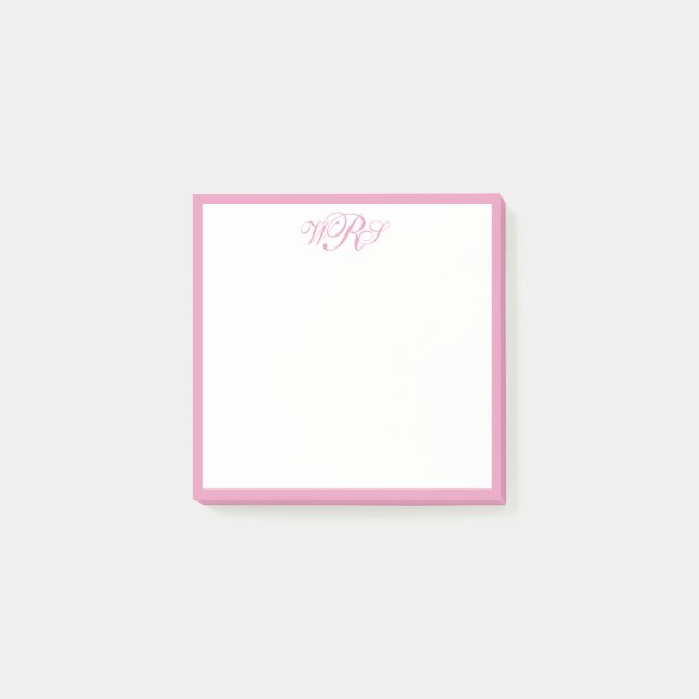 Notas Post-it® Classic Pink Monogram (Anverso)