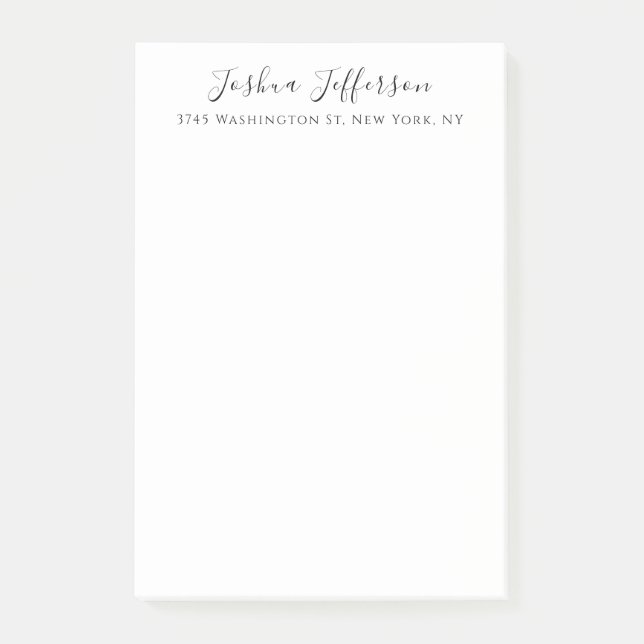 Notas Post-it® Classical Professional Creative Plain Black White (Anverso)