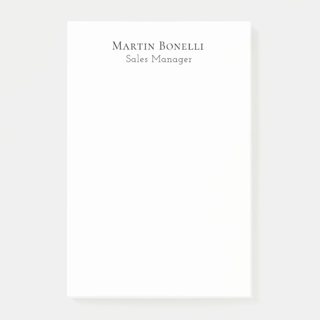 Notas Post-it® Classical Professional Own Name Information Simple (Anverso)