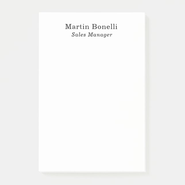 Notas Post-it® Classical Professional Own Name Information Simple (Anverso)