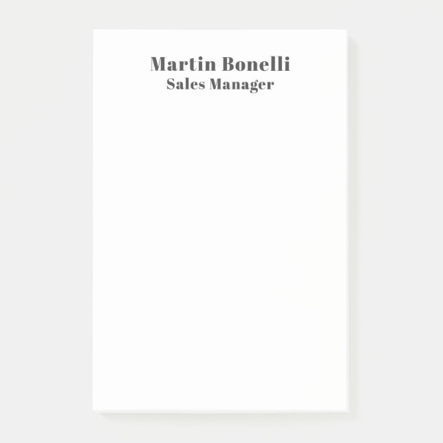 Notas Post-it® Classical Professional Own Name Information Simple (Anverso)