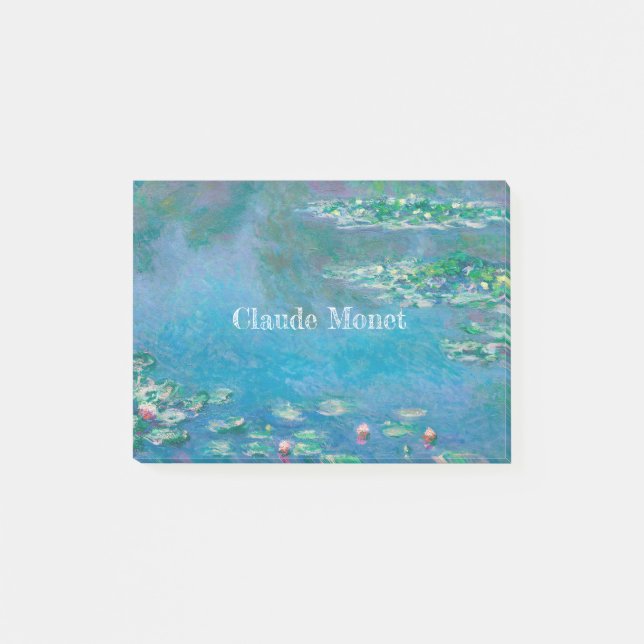 Notas Post-it® Claude Monet Blue Water Lilies Classic (Anverso)