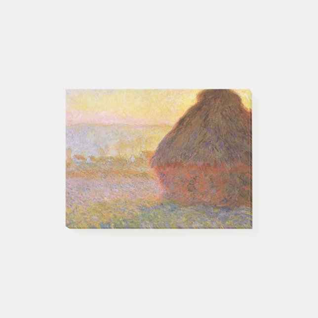 Notas Post-it® Claude Monet Impresionista pintura Graystaks I (Anverso)