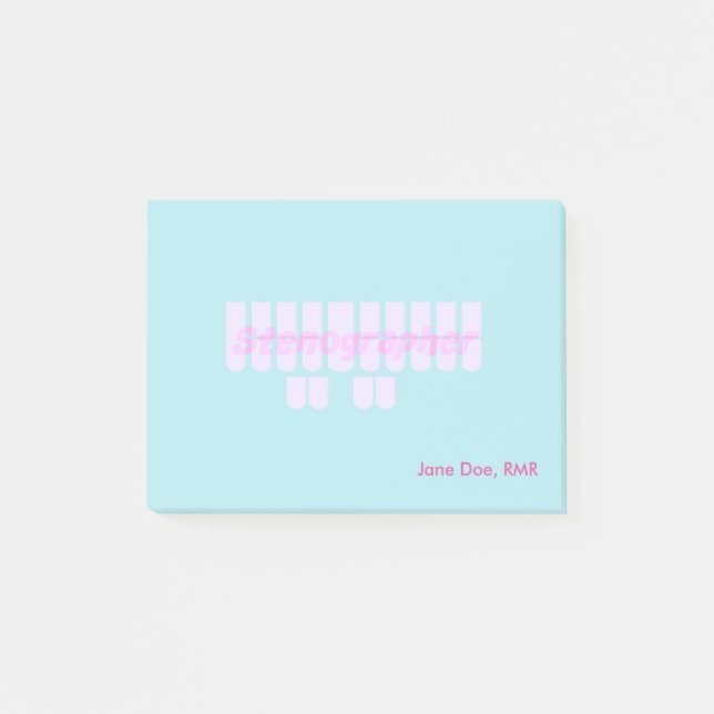 Notas Post-it® Claves de máquina de tenografo púrpura (Anverso)