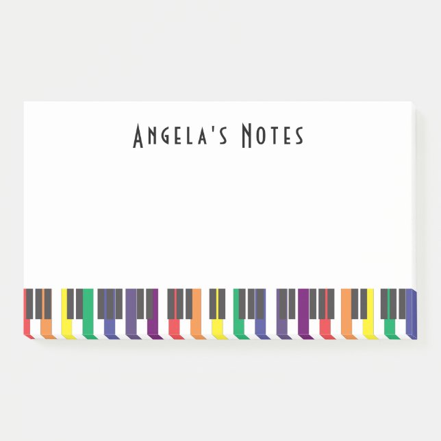 Notas Post-it® Claves de piano arco iris (Anverso)