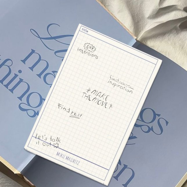 Notas Post-it® Clear Minimal Grid Custom Name Sticky Notepad (Subido por el creador)