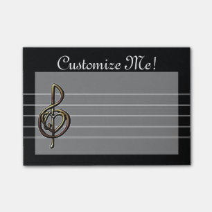 Notas Post-it® Clef agudo musical negro