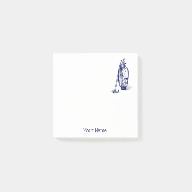 Notas Post-it® Club de golf Golf Bag Blue (Anverso)