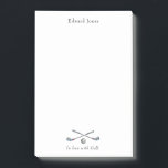 Notas Post-it® Clubes de golf y golfistas<br><div class="desc">Este post personalizado sobre el tema del golf,  nota,  incluye clubes de golf y pelota con la etiqueta "Enamorado del golf"</div>