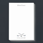 Notas Post-it® Clubes de golf y golfistas<br><div class="desc">Este post personalizado sobre el tema del golf,  nota,  incluye clubes de golf y pelota con la etiqueta "Enamorado del golf"</div>