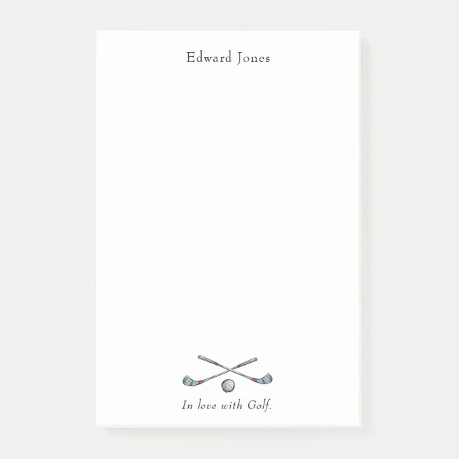 Notas Post-it® Clubes de golf y golfistas (Anverso)