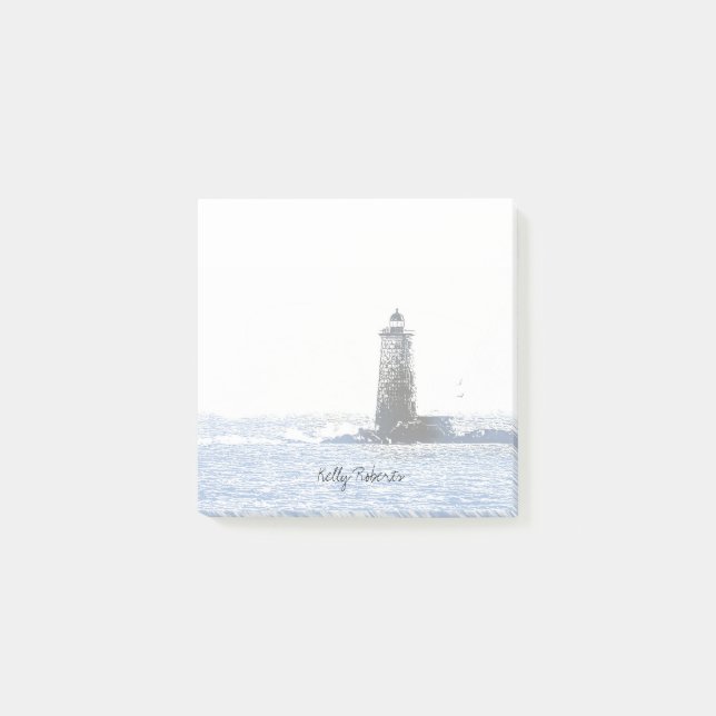Notas Post-it® Coastal Lighthouse & Atlantic Ocean Nautical Theme (Anverso)