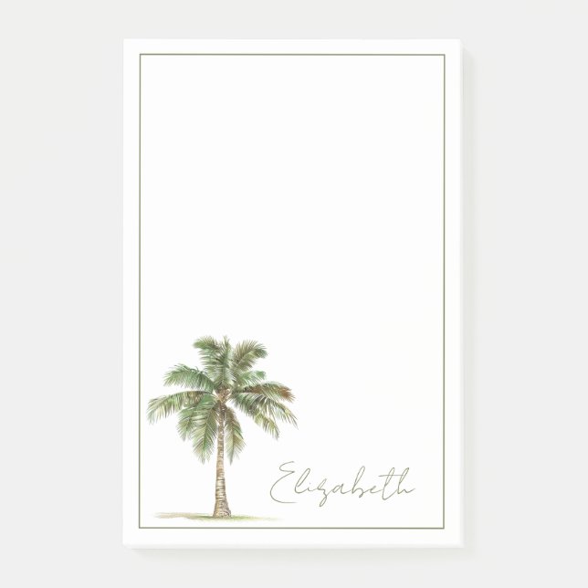 Notas Post-it® Coastal Palm Tree Personalized (Anverso)