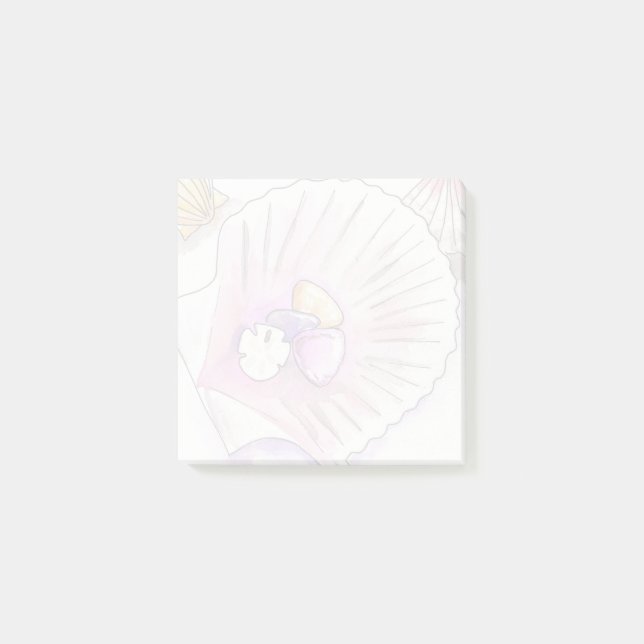 Notas Post-it® Coastal Seashell Collection Nautical Sticky Notes (Anverso)