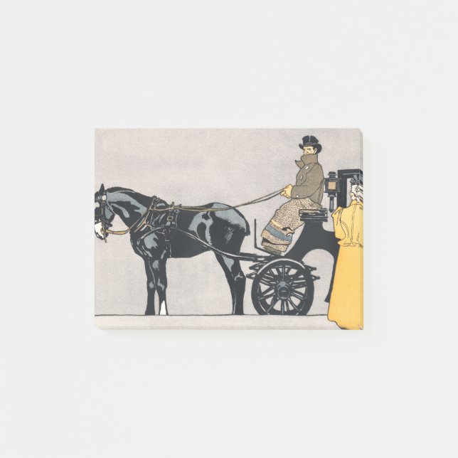Notas Post-it® Coche de caballos (1898) de Edward Penfield. (Anverso)