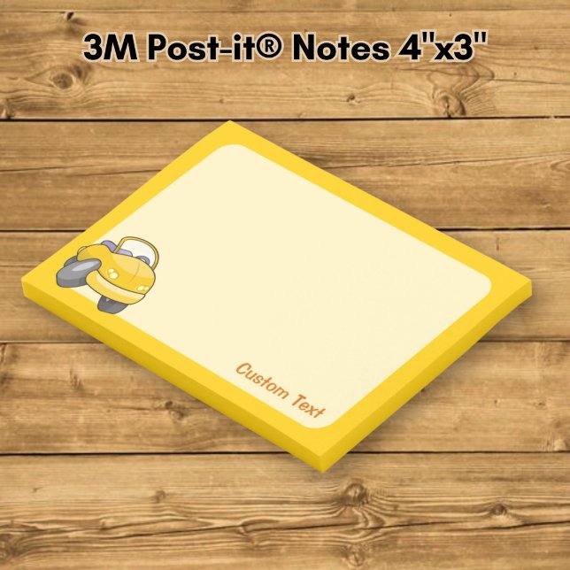 Notas Post-it® Coche de dibujos animados amarillo (Subido por el creador)
