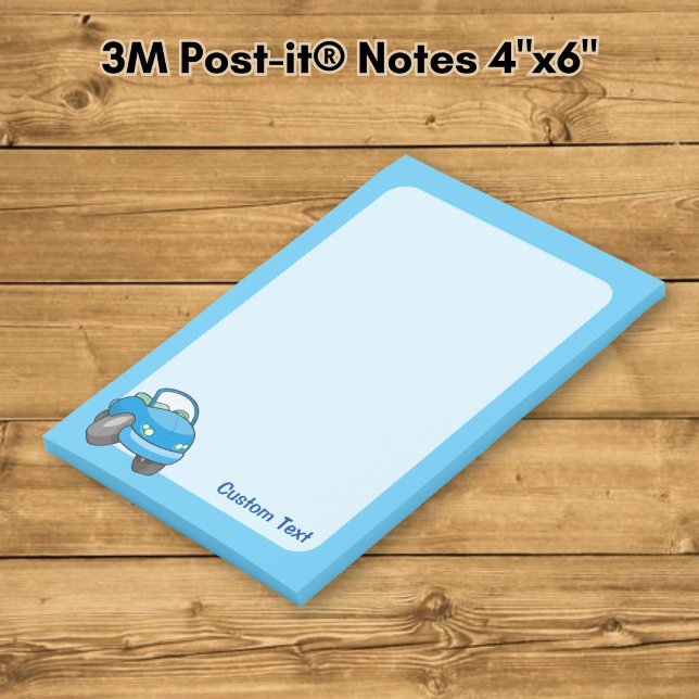 Notas Post-it® Coche de dibujos animados azul (Subido por el creador)