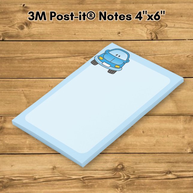 Notas Post-it® Coche de dibujos animados azul (Subido por el creador)