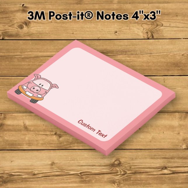 Notas Post-it® Coche de dibujos animados de cerdo (Subido por el creador)